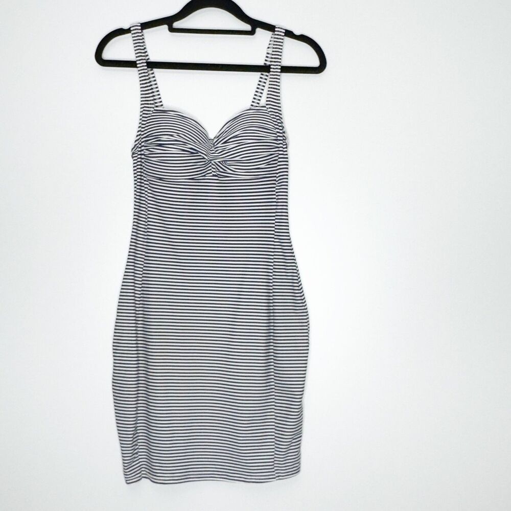 Bond-Eye Australia Sorrento Navy Blue Stripe Swim Dress Women's Size 4